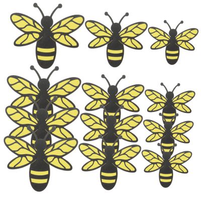 Gadpiparty 3D Bee Wall Stickers, Double-Layer Paper, Easy to Clean, for Kids' Rooms and Parties