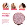 Housoutil Round Pocket Mirror with Rhinestones and Metal, Foldable, Gold view 4