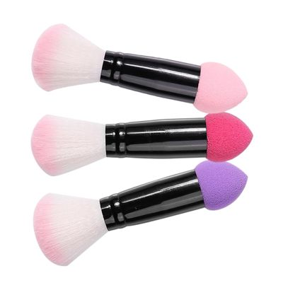 Beavorty 3-Piece Double-Ended Makeup Brush Set for Blush, Powder and Contouring