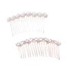 2-Piece Alloy Bridal Hair Comb Set with Pearls and Rhinestones view 1