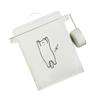 Housoutil Sealed Iron Dog Food Bucket, White, 1 Set view 1