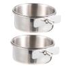 FRCOLOR 2-Pack Stainless Steel Hanging Bird Bowls for Cages view 1