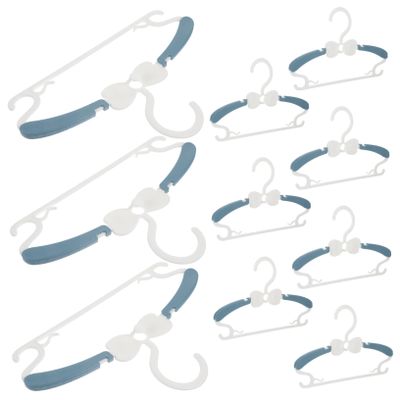 CAXUSD 10-Pack Extendable Children's Clothes Hangers, PP, Non-Slip, Blue
