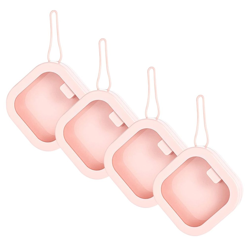 MUCKLILY 4-Pack Pink Plastic Scrunchie Storage Boxes