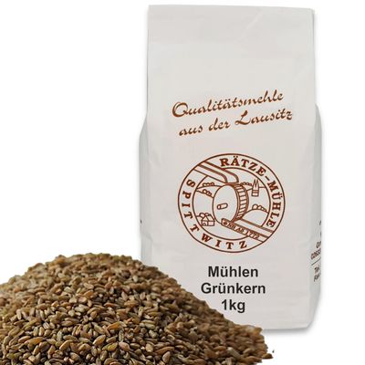 Whole-Grain Green Spelt, 1 kg – Fresh from Rätze Mill