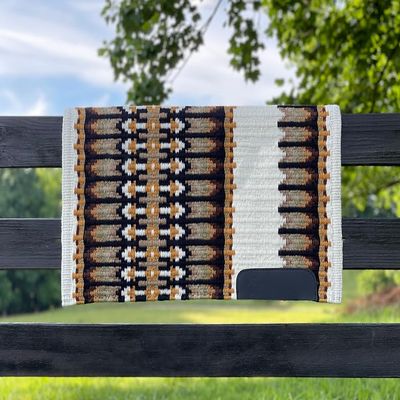 EQUIGEAR Western Show Horse Saddle Blanket, New Zealand Wool, Handmade, Sensor Flex Adjustable, SX08 (34" x 32")