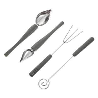 4-Piece Stainless Steel and PP Chocolate Dipping Spoons
