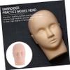 Silicone Eyelash Extension Practice Head for Makeup Practice, Khaki view 4