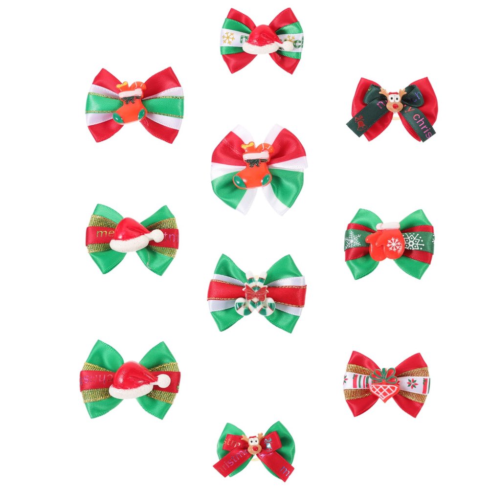 Housoutil 10-Pack Christmas Dog Hair Bows