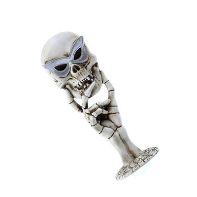 Halloween Party Skull Cosmetic Mirror, White Resin Tabletop Mirror