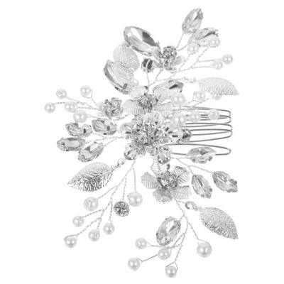 DOITOOL Rhinestone Flower Hair Comb for Brides