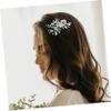 DOITOOL Rhinestone Flower Hair Comb for Brides view 3