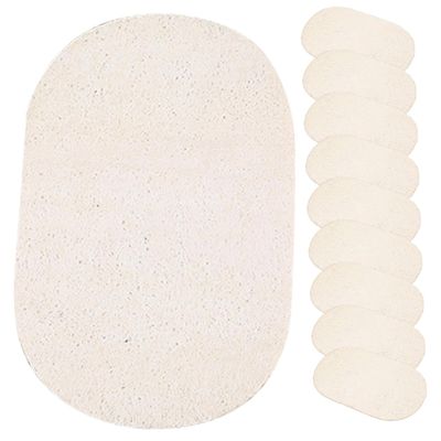 CAXUSD Natural Luffa Sponge, 10-Pack, White, 12 x 8 cm, for Kitchen