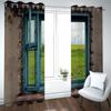 3D Retro Window Grass Blackout Curtains, 150 x 166 cm view 2
