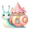 GRAZDesign Cute Snail Wall Decal for Girls' Room – Self-Adhesive Wall Sticker – 51 x 50 cm view 2