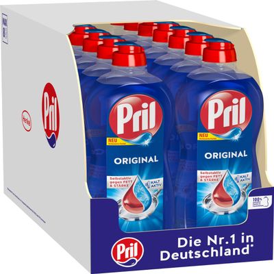 PRIL Original (14 x 675 ml), hand dishwashing detergent with maximum grease-cutting power, for clean dishes even in cold water