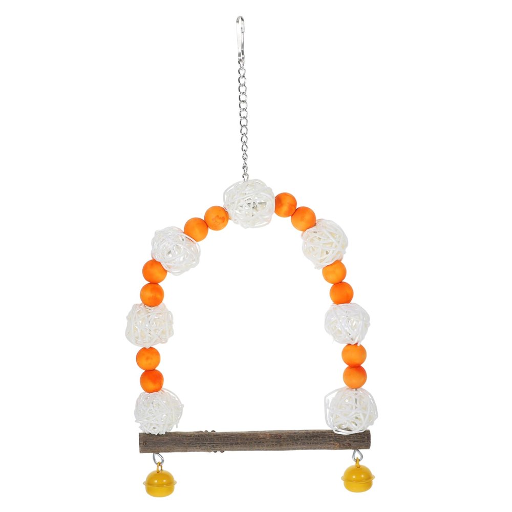 FRCOLOR Wooden Swing Toy for Parakeets