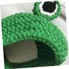 Hand-Knitted Cat Hat for Pets, Green, Size S 22–24 view 3