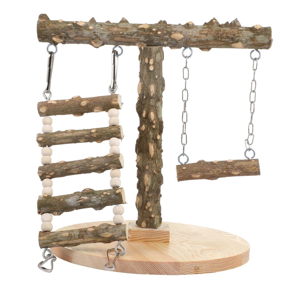 FRCOLOR Wooden Bird Stand with Perch for Parrots