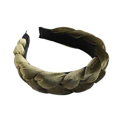 Braided Velvet Headband for Women and Girls, Wide Padded Vintage Punk Style, One Size