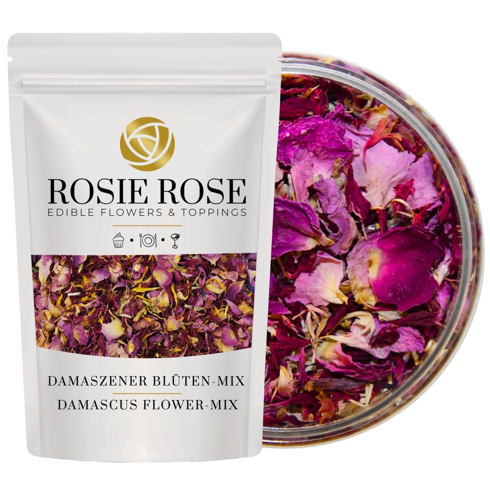 ROSIE ROSE Edible Flower Mix, Ruby Red (25 g) - Dried Edible Petals & Cornflowers for Cake Decorating
