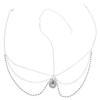 Crystal Tassel Forehead Chain, Teardrop Shape, Alloy, White view 1