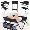 Foldable Portable Baby Changing Table, Height-Adjustable, Black view 3