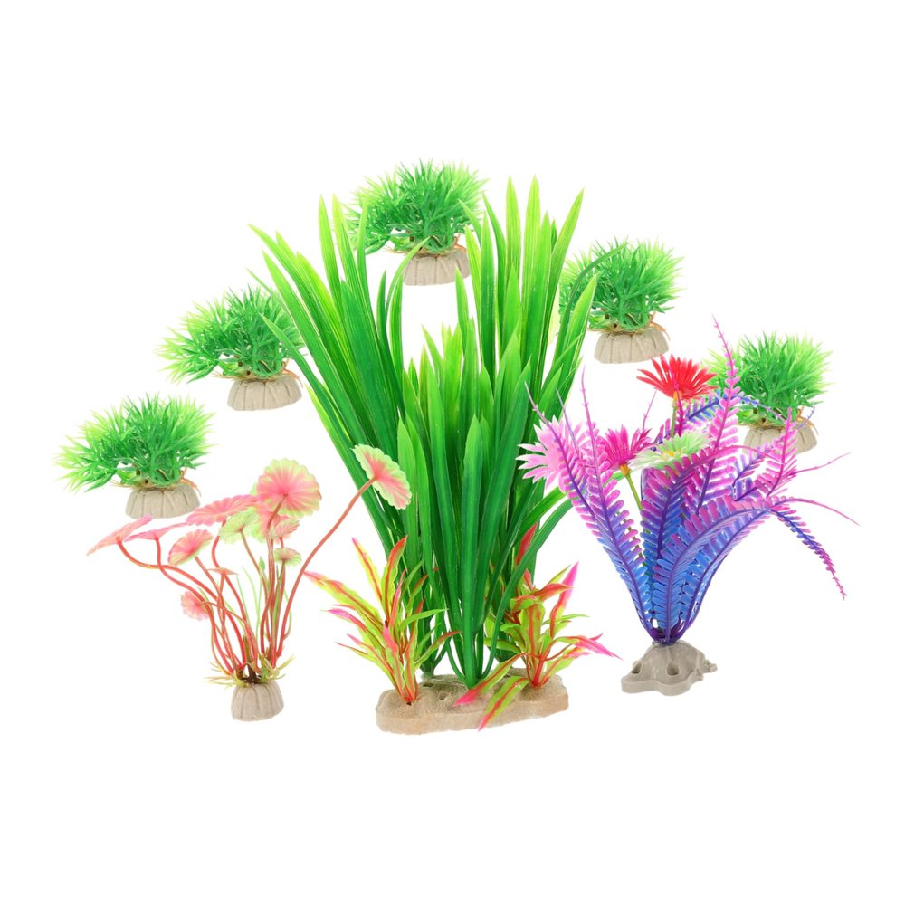 FRCOLOR 8-Piece Artificial Aquarium Plants