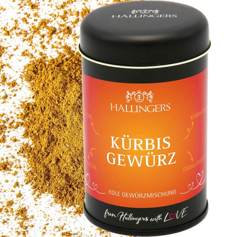 Hallingers Pumpkin Spice Gift Tin – Gourmet Seasoning Blend for Quiche, Pumpkin Gnocchi & Risotto
