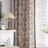 AMDXD Beige and Blue Blackout Curtains for Kids’ Room, Blue Rose Floral Pattern, Cotton Linen, 150 x 200 cm (W x H) view 3
