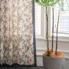 AMDXD Beige and Blue Blackout Curtains for Kids’ Room, Blue Rose Floral Pattern, Cotton Linen, 150 x 200 cm (W x H) view 4