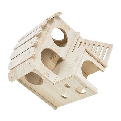 Beaupretty Wooden Hamster House and Hideaway for Small Pets