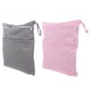 ibasenice 2-Piece Reusable Baby Diaper Storage Bags with Zipper Compartments, Machine-Washable view 1