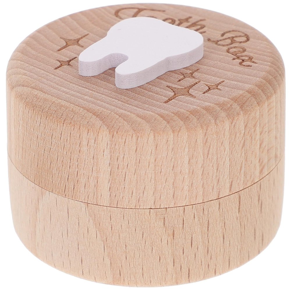 Alipis Wooden Baby Tooth and Curl Keepsake Box