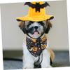 Angoily 1 Set Cat Halloween Costume with Hat and Pumpkin Bandana for Dogs view 4