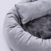 ZHULONGRUSHUI Round Cozy Pet Bed, Gray view 3