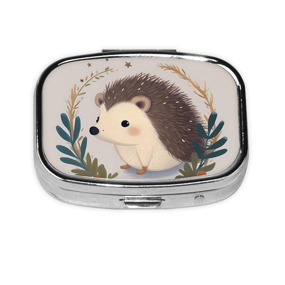 Small Hedgehog Pill Case, 2 Compartments