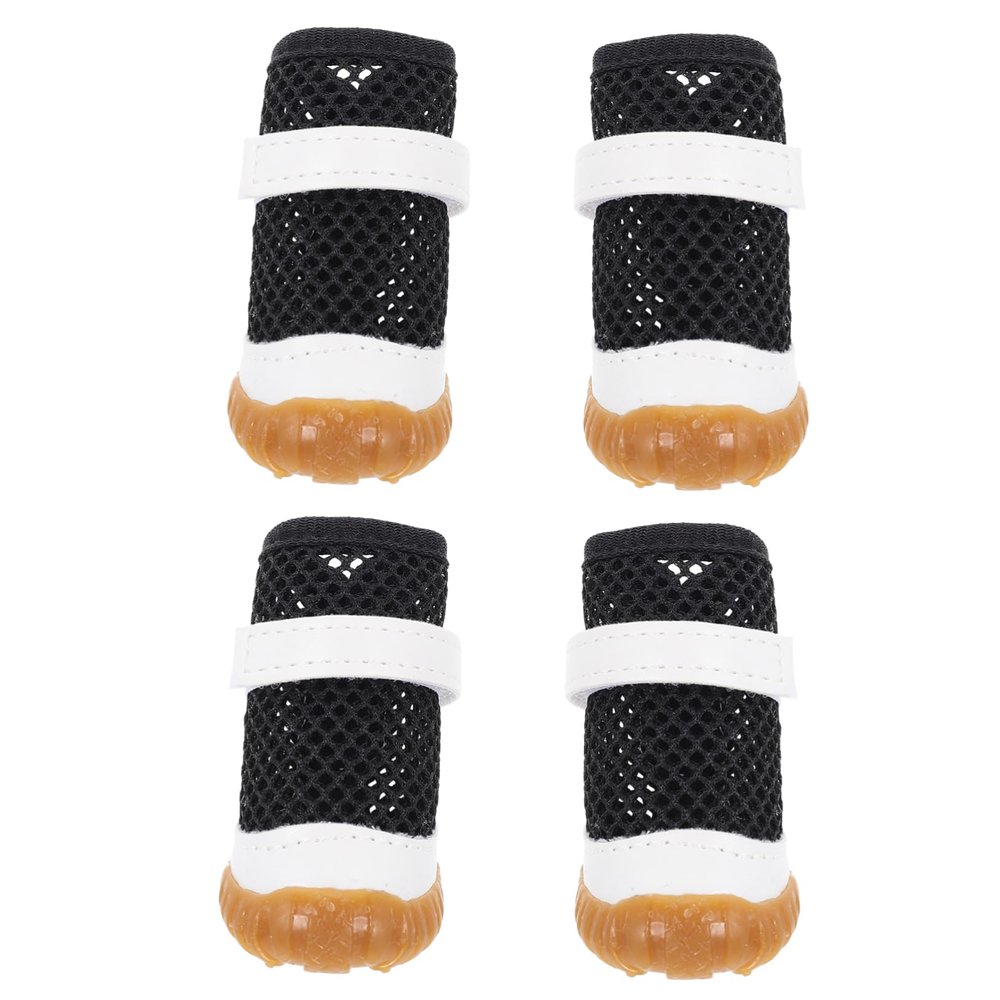 FRCOLOR Breathable Dog Shoes with Non-Slip Sole, 4-Pack