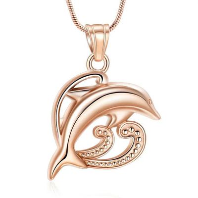 MYPOWER Dolphin Cremation Ashes Memorial Pendant Necklace