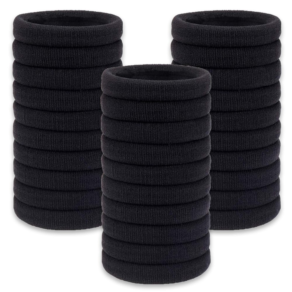 Shunshi Hair Ties for Girls and Women, 30-Pack, 4 mm, Seamless Elastic Ponytail Holders for Thick, Curly Hair