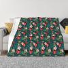 WURTON Summer Flannel Throw Blanket, Hawaiian Print, Anti-Pilling, Lightweight Bed, Couch and Sofa Decor, 101.6 x 50 cm view 1
