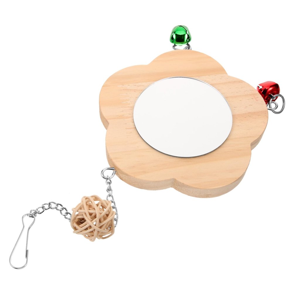BUGUUYO Budgie Toy with Mirror and Bell, Bird Hanger
