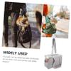BUGUUYO Lightweight Portable Canvas Pet Carrier with Pocket for Puppies and Small Dogs, Silver view 2