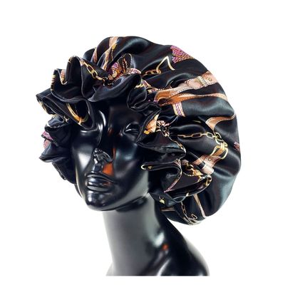 Women's Double-Layer Satin Bonnet, Printed, One Size