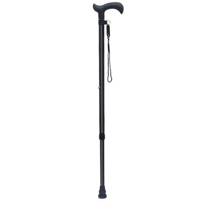 Aluminum Offset Cane with Ergonomic Grip, Portable Telescoping Walking Cane for Daily Mobility Support, Black