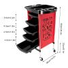 SICHENSH 6-Tier Salon Trolley with 5 Drawers, Red view 2