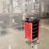 SICHENSH 6-Tier Salon Trolley with 5 Drawers, Red view 3