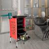 SICHENSH 6-Tier Salon Trolley with 5 Drawers, Red view 4