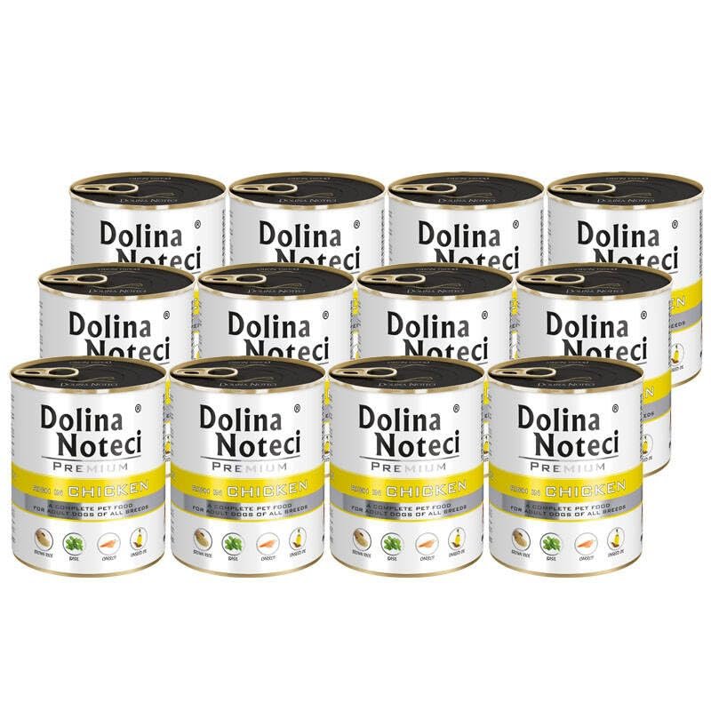 Dolina Noteci Premium Complete Food for Adult Dogs of All Breeds with Lots of Chicken, 12 x 800 g