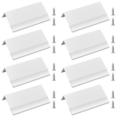 10-Pack Finger Edge Pull Handles, Concealed Aluminum Alloy Drawer Handles, 80 mm, Warm White